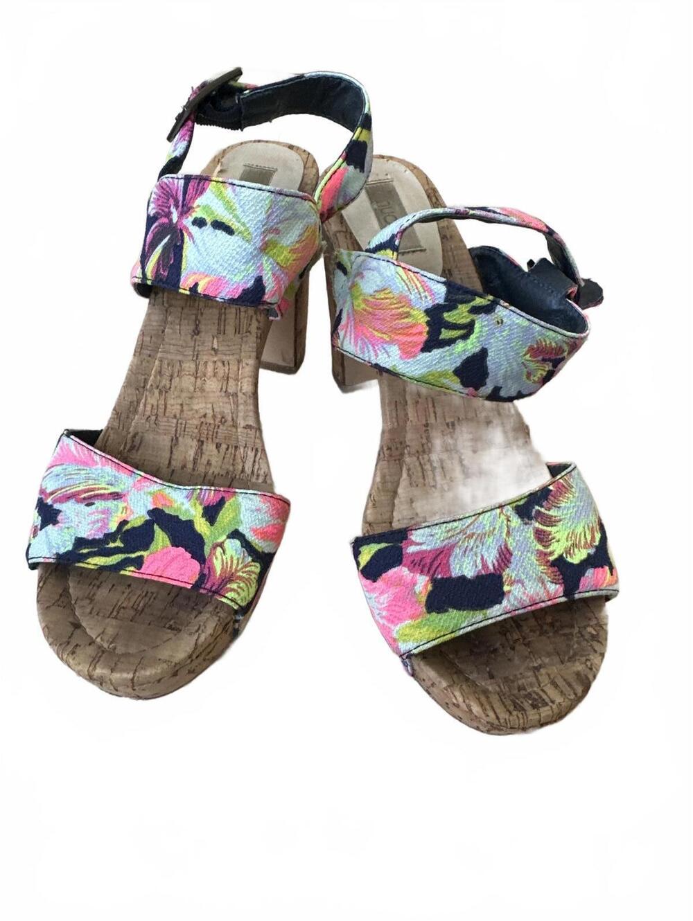 Chic Nude Floral Heeled Sandals Size 39
